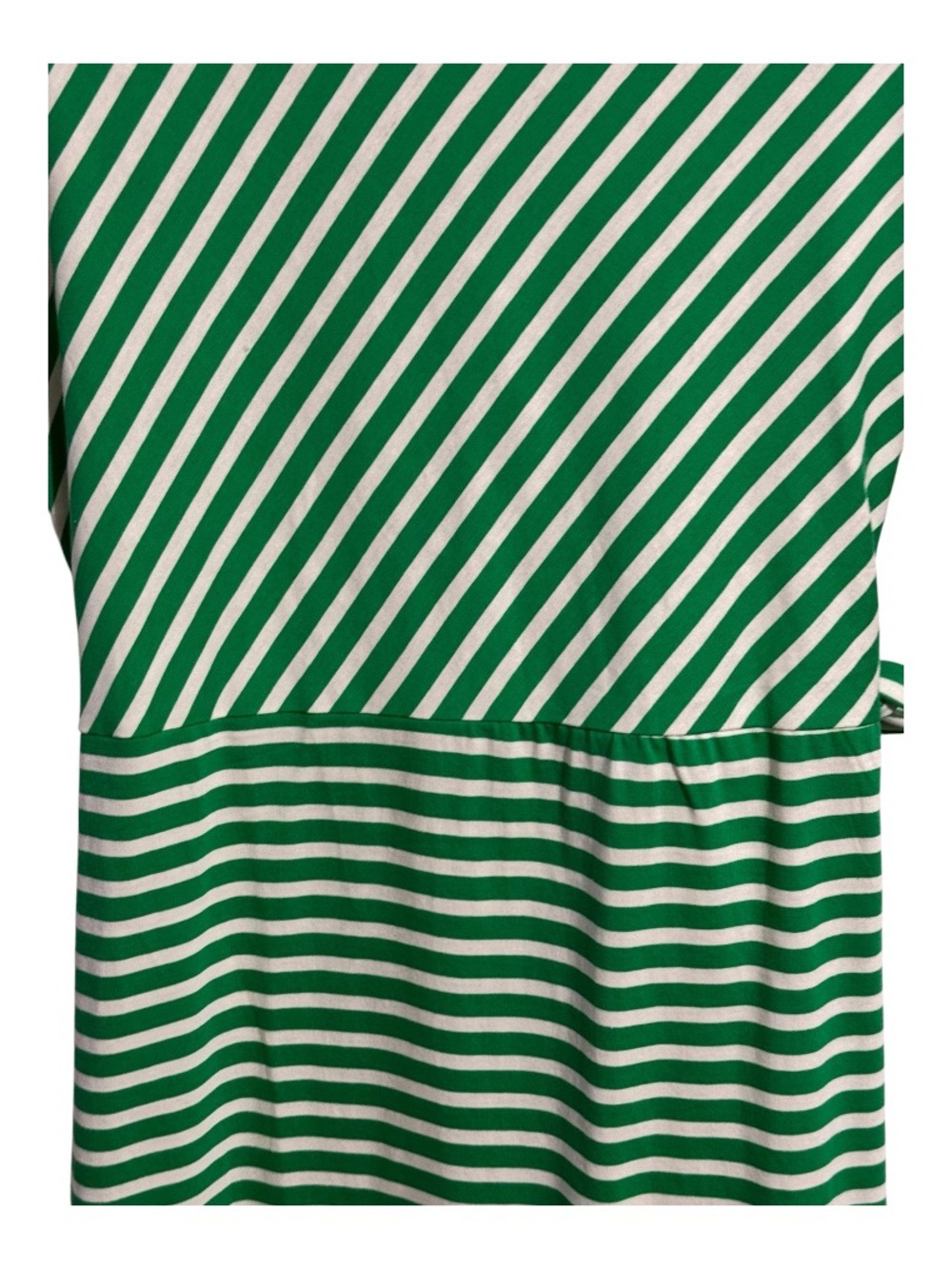 Striped Tie Waist Dress Green White Small Nautical Costal Chic Casual Mini NWT - Picture 7 of 8